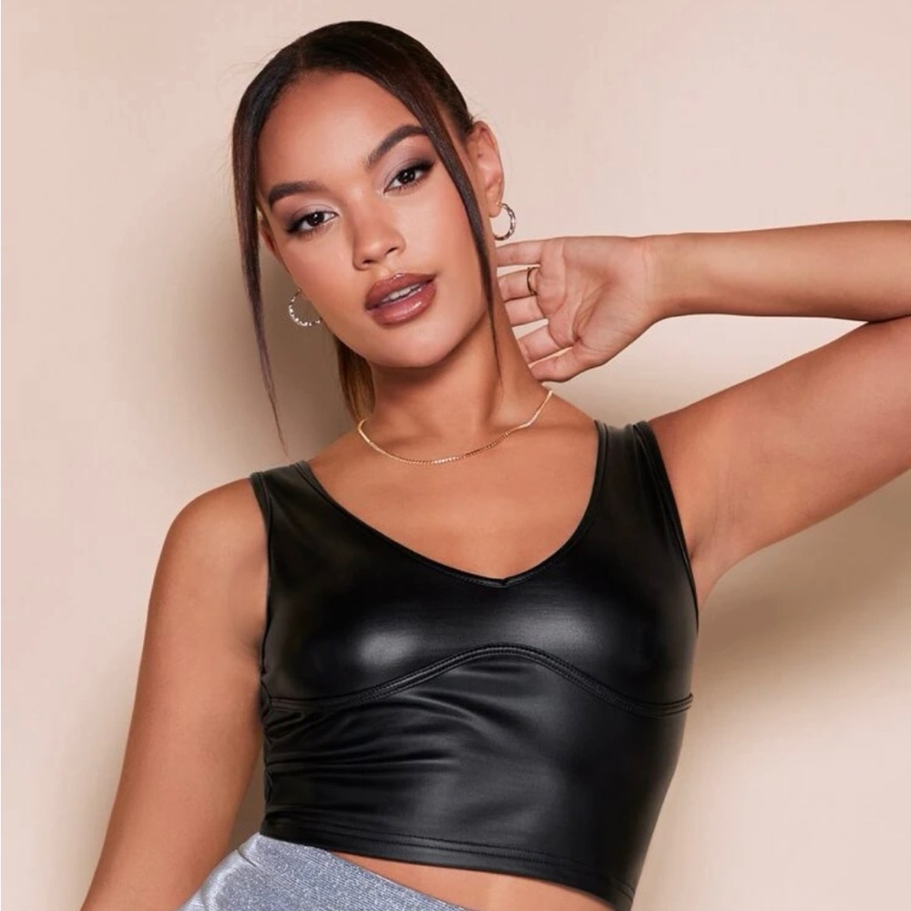 Shein faux leather tank top - size L
